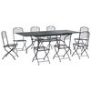 vidaXL Zahradn&iacute; j&iacute;deln&iacute; souprava 9 pcs Antracitov&aacute; 212 x 90 x 76 cm