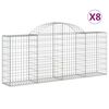 vidaXL Klenut&eacute; gabionov&eacute; ko&scaron;e 8 ks 200x30x80/100 cm pozinkovan&eacute; železo