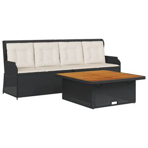 vidaXL 3d&iacute;ln&aacute; zahradn&iacute; sedac&iacute; souprava s podu&scaron;kami čern&aacute; polyratan