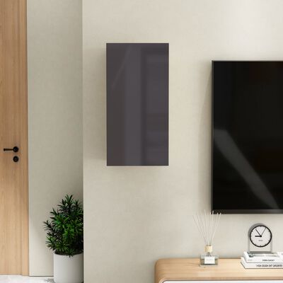vidaXL TV stolek šedý s vysokým leskem 30,5x30x60 cm dřevotříska