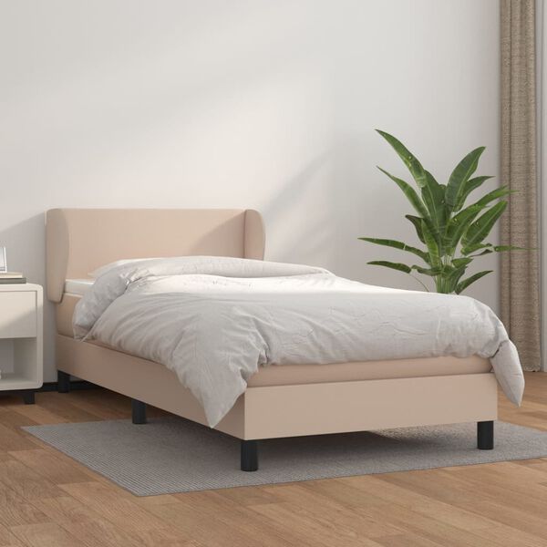 vidaXL Box spring postel s matrací cappuccino 80 x 200 cm umělá kůže