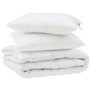 vidaXL Přikr&yacute;vka s pol&scaron;t&aacute;řem 3 pcs B&iacute;l&aacute; Mikrovl&aacute;kno
