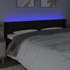 vidaXL Čelo postele s LED čern&eacute; 203 x 16 x 78/88 cm textil