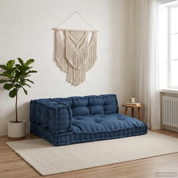 vidaXL Polstrovan&yacute; pohovkov&yacute; pol&scaron;t&aacute;ř 3 pcs Indigo 120 x 80 x 38 cm