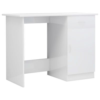 vidaXL Psací stůl bílý s vysokým leskem 100 x 50 x 76 cm dřevotříska