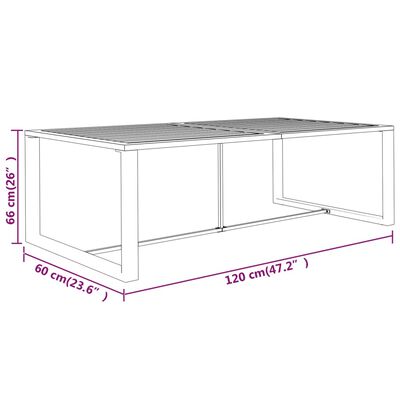 vidaXL Venkovní jídelní stůl antracitový 120 x 60 x 66 cm hliník