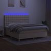 vidaXL Box spring postel s matrac&iacute; a LED kr&eacute;mov&aacute; 180x200 cm textil