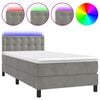 vidaXL Box spring postel s matrac&iacute; a LED světle &scaron;ed&aacute; 80 x 200 cm samet