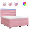 vidaXL Box spring postel s matrac&iacute; růžov&aacute; 200x200 cm samet