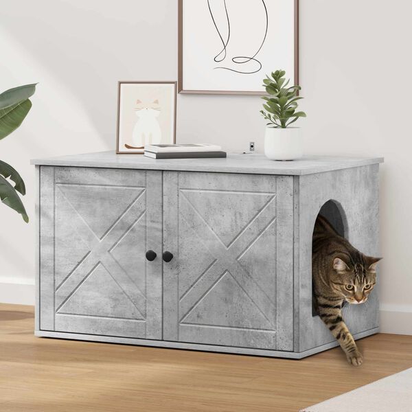 vidaXL Kočič&iacute; dům Beton 85 x 55 x 50 cm kompozitn&iacute; dřevo