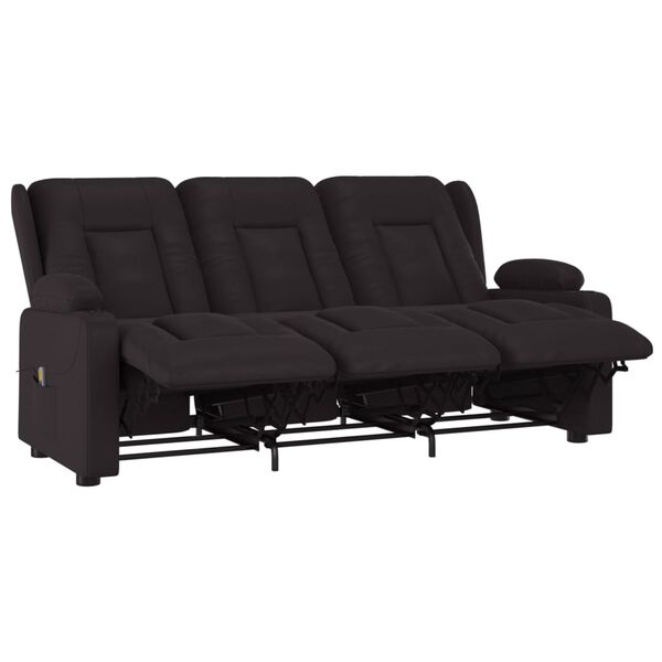 vidaXL 3m&iacute;stn&eacute; mas&aacute;žn&iacute; polohovac&iacute; křeslo s drž&aacute;ky n&aacute;pojů čern&eacute; koženka