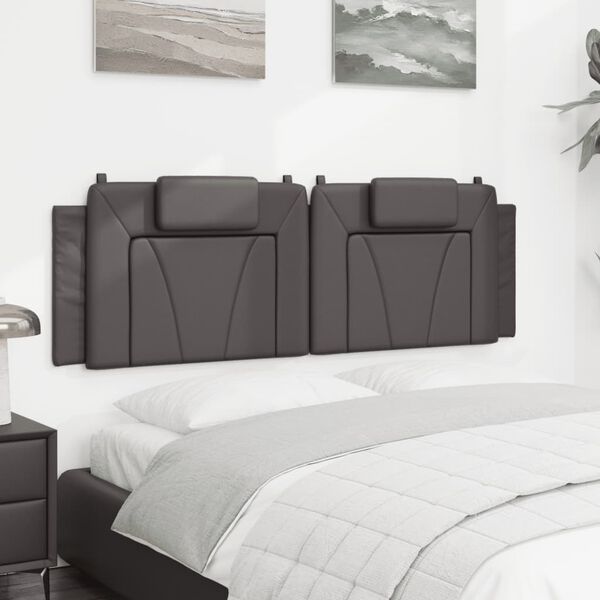 vidaXL Pol&scaron;t&aacute;ř na čelo postele Viana &scaron;ed&yacute; 160 cm uměl&aacute; kůže