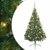 vidaXL Uměl&yacute; osvětlen&yacute; v&aacute;nočn&iacute; stromeček Zelen&aacute; 180 cm PVC