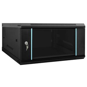 vidaXL S&iacute;ťov&yacute; kabinet s &uacute;loži&scaron;těm Čern&aacute; 60 x 60 x 35 cm Ocel