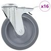 vidaXL 16 ks otočn&aacute; kolečka s otvorem pro &scaron;roub 125 mm
