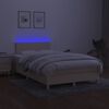 vidaXL Box spring postel s matrac&iacute; a LED kr&eacute;mov&aacute; 120x190 cm textil