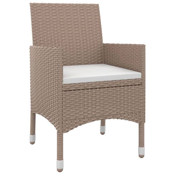 vidaXL 3dílný zahradní jídelní set s poduškami polyratan a sklo