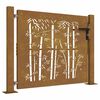 vidaXL Zahradn&iacute; branka 100 x 75 cm corten ocel bambusov&yacute; design