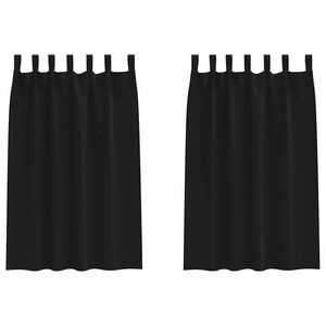 vidaXL Z&aacute;věsy na zatemněn&iacute; s kroužky 2 ks Čern&aacute; 175 x 140 cm Polyester