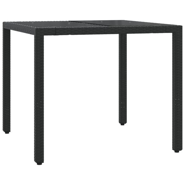 vidaXL 5d&iacute;ln&yacute; zahradn&iacute; j&iacute;deln&iacute; set s podu&scaron;kami čern&yacute; polyratan