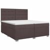 vidaXL Postel boxspring s matrac&iacute; Tmavě hněd&aacute; 200 x 200 cm Textil