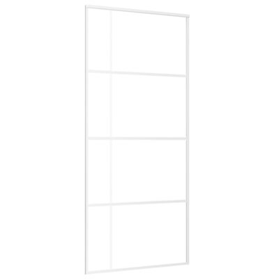 vidaXL Posuvné dveře ESG sklo a hliník 90 x 205 cm bílé