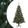 vidaXL Uměl&yacute; v&aacute;nočn&iacute; stromek s baňkami 120 cm 150 LED Tepl&aacute; b&iacute;l&aacute;