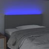 vidaXL Čelo postele s LED světle &scaron;ed&eacute; 80 x 5 x 78/88 cm textil