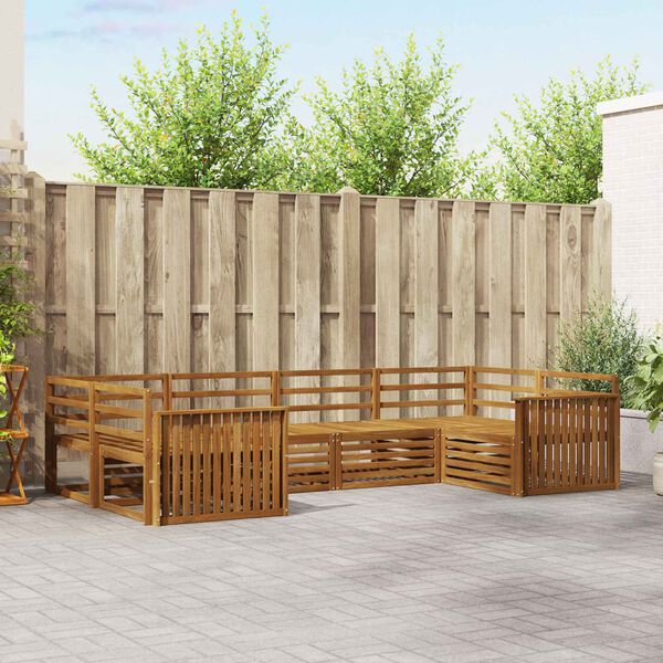 vidaXL Sedac&iacute; soupravy 6 pcs Př&iacute;rodn&iacute; Masivn&iacute; ak&aacute;tov&eacute; dřevo