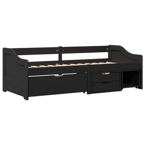 vidaXL V&aacute;lenda se 3 z&aacute;suvkami bez matrace čern&eacute; IRUN 90x200 cm