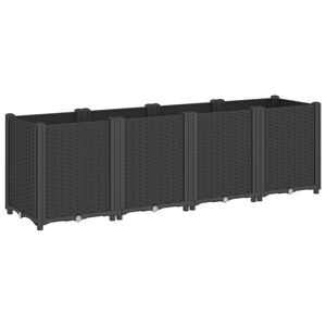 vidaXL Zahradn&iacute; truhl&iacute;k čern&yacute; 160 x 40 x 53 cm PP