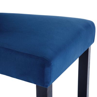 vidaXL Jídelní židle 4 ks tmavě modré samet