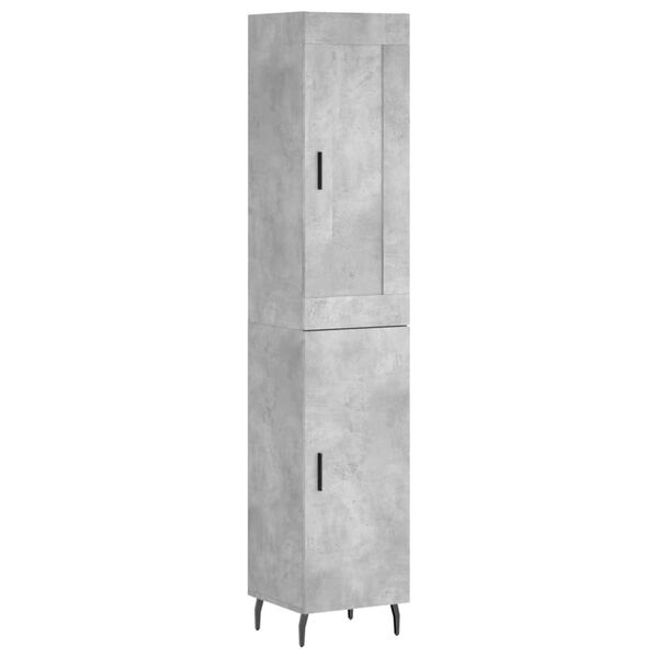 vidaXL Skř&iacute;ň highboard betonově &scaron;ed&aacute; 34,5x34x180 cm kompozitn&iacute; dřevo