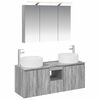 vidaXL Sada koupelnov&yacute;ch skř&iacute;něk 4 pcs &Scaron;ed&yacute; Sonoma 100 x 14,5 x 70 cm