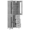 vidaXL Skř&iacute;ň highboard betonově &scaron;ed&aacute; 69,5x34x180 cm kompozitn&iacute; dřevo