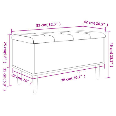 vidaXL Úložná lavice betonově šedá 82 x 42 x 46 cm kompozitní dřevo
