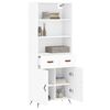 vidaXL Skř&iacute;ň highboard b&iacute;l&aacute; 69,5 x 34 x 180 cm kompozitn&iacute; dřevo