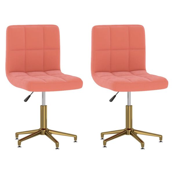 vidaXL Otočn&eacute; j&iacute;deln&iacute; židle 2 ks růžov&eacute; samet