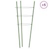 vidaXL Opory pro zahradn&iacute; rostliny se 3 kroužky 5 ks zelen&eacute; 60 cm ocel