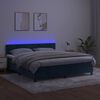 vidaXL Box spring postel s matrac&iacute; a LED tmavě modr&aacute; 180x200 cm samet