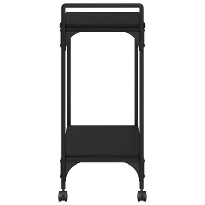 vidaXL Kuchyňský vozík černý 60,5 x 31 x 72,5 cm kompozitní dřevo