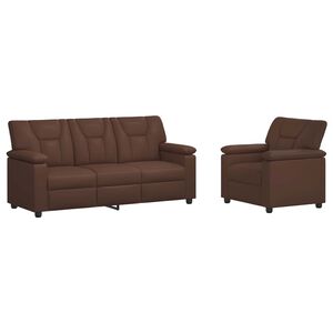 vidaXL Set pohovek 2 pcs Hněd&aacute; Uměl&aacute; kůže