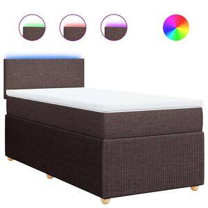 vidaXL Box spring postel s matrac&iacute; tmavě hněd&aacute; 80x200 cm textil