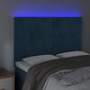 vidaXL Čelo postele s LED tmavě modr&eacute; 144x5x118/128 cm samet