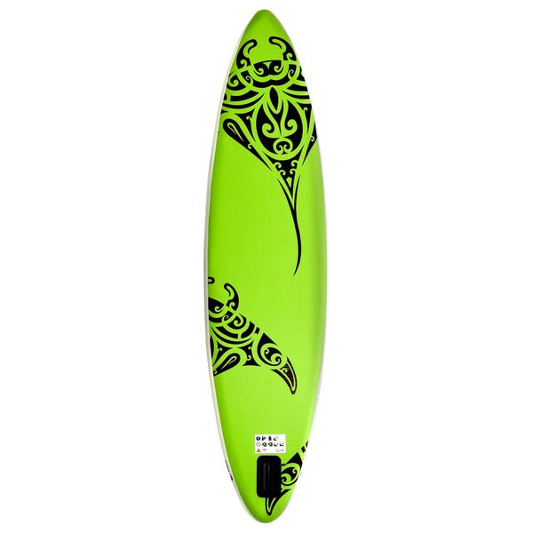 vidaXL Nafukovací SUP paddleboard s příslušenstvím 366x76x15 cm zelený