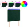 vidaXL Čelo postele s LED tmavě zelen&aacute; 80x5x118/128 cm samet