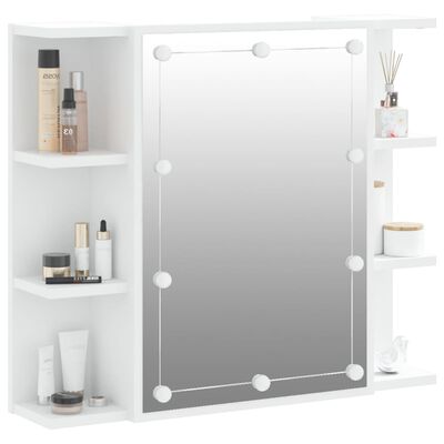 vidaXL Zrcadlová skříňka s LED bílá 70 x 16,5 x 60 cm