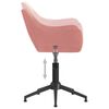 vidaXL Otočn&aacute; j&iacute;deln&iacute; židle růžov&aacute; samet