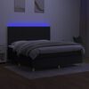 vidaXL Box spring postel s matrac&iacute; a LED čern&aacute; 160x200 cm textil