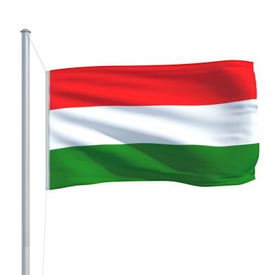vidaXL Maďarská vlajka a stožár hliník 6,2 m